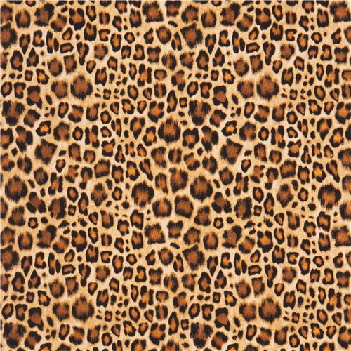 black brown leopard spot Michael Miller animal flannel fabric from the ...