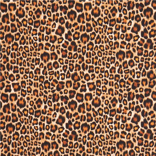 black brown leopard spot animal skin print Michael Miller fabric Fabric ...