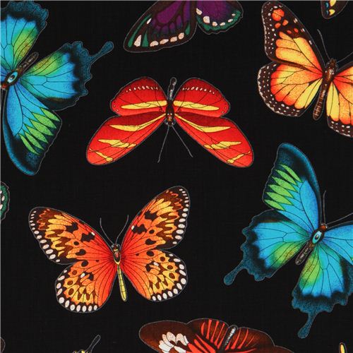 black butterfly animal fabric Timeless Treasures USA - modeS4u