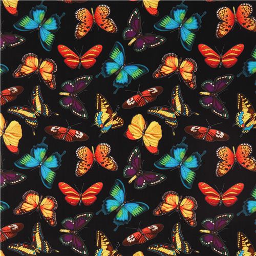 black butterfly animal fabric Timeless Treasures USA Fabric by Timeless ...