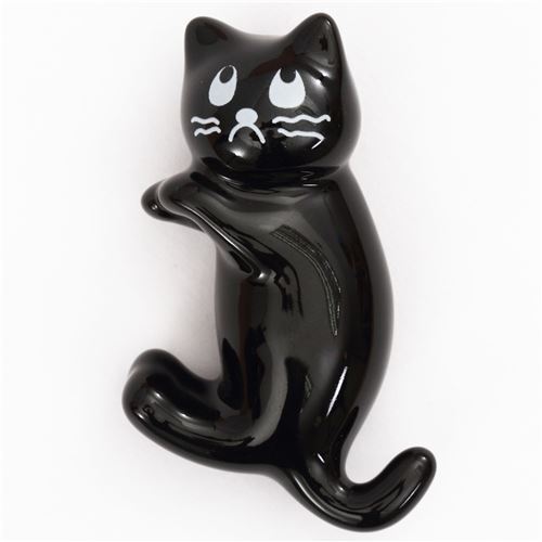 black cat lying down ceramic chopstick rest bento from Japan modeS4u