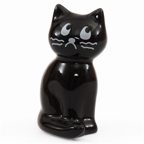 black cat sitting down ceramic chopstick rest bento from Japan modeS4u