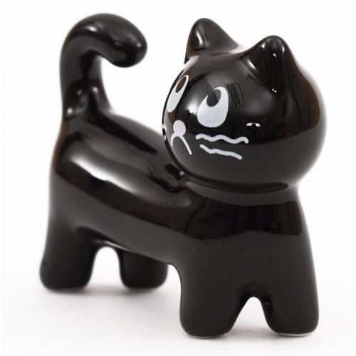 black cat walking ceramic chopstick rest bento from Japan modeS4u
