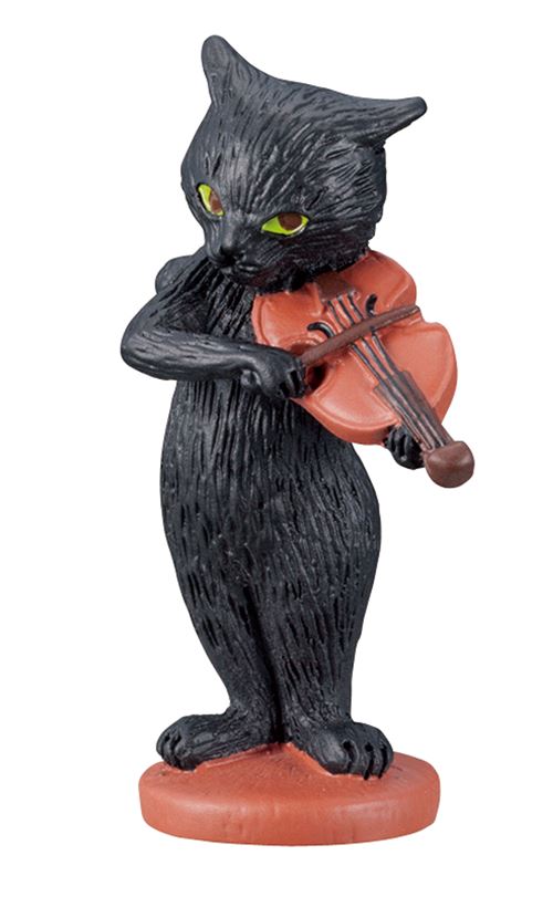 black cat with violin music instrument figurine from Japan - Figurines ...