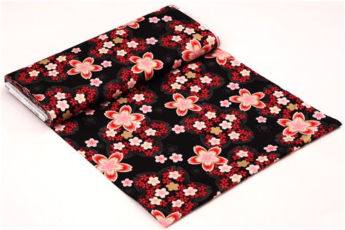 black cherry blossom Asia fabric Robert Kaufman Satsuki 4