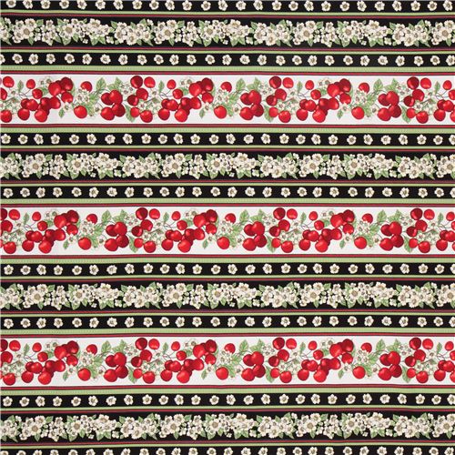 black cherry stripes fabric by Timeless Treasures 2