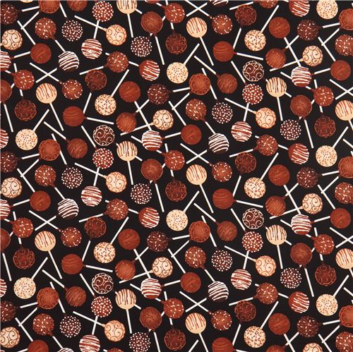 black chocolate lollipop fabric Timeless Treasures 2