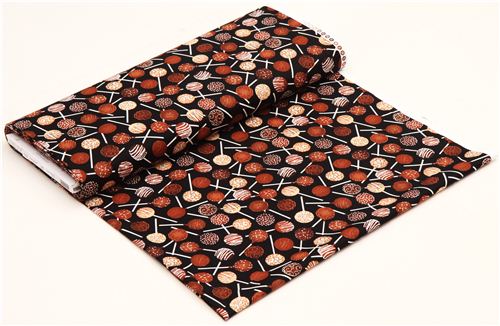 black chocolate lollipop fabric Timeless Treasures 3