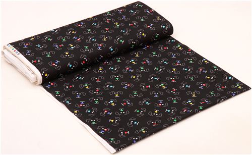 black colorful dog face fabric 'Who's your Doggie' Blank Quilting USA 3