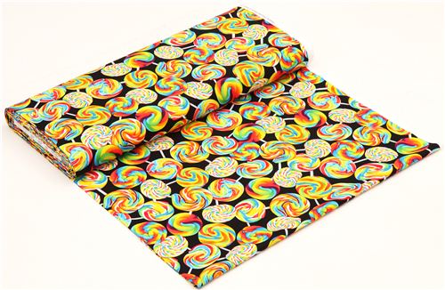schwarzer bunter Lolli Stoff Timeless Treasures 3
