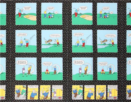 black comic panel golf fabric Timeless Treasures USA 3