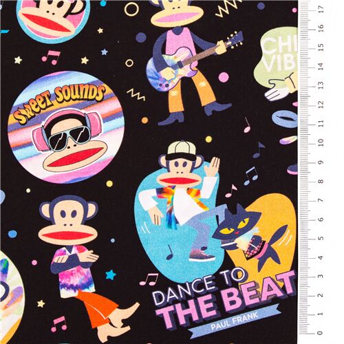Paul Frank Dance off Julius the Monkey Musician Fabric by Michael