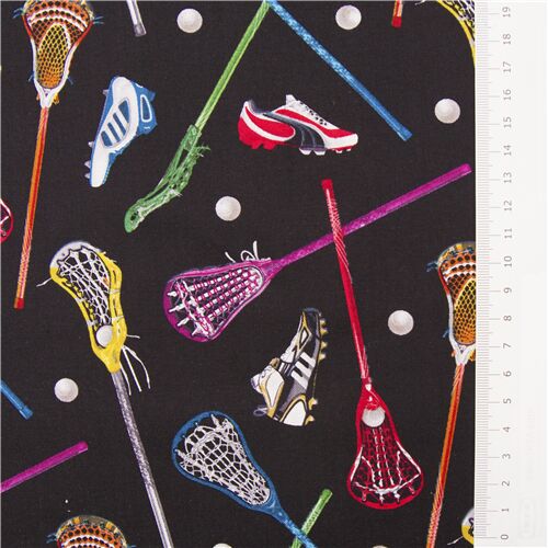 Spoonflower Fabric - Traditional Lacrosse Sticks Games Sports