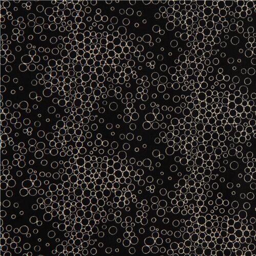 black cream outline bubbles by Alexander Henry USA cotton fabric - modeS4u