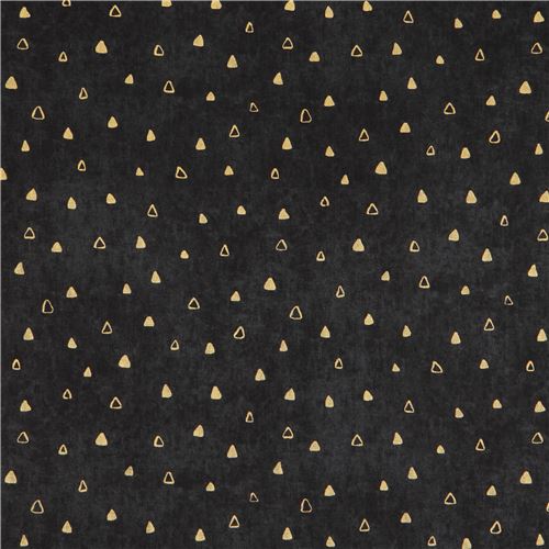 Wishwell Metallic Gold Graphic Flower Fabric by Robert Kaufman - modeS4u