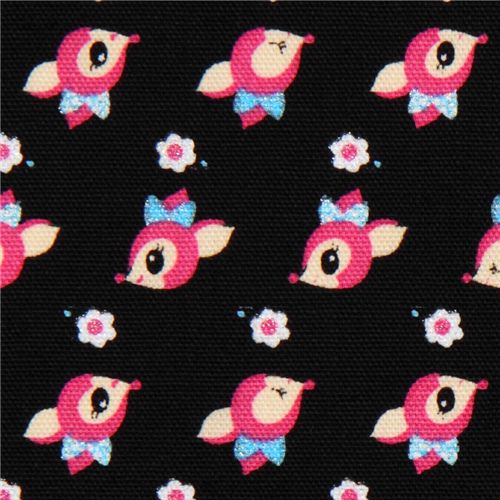 black deer Kokka oxford cloth fabric kawaii Japan 1