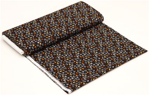 black designer fabric with brown paw prints dog 3