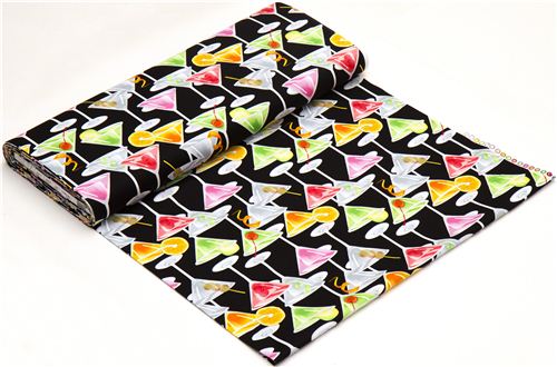 black designer fabric with cocktail martini glas olive 3