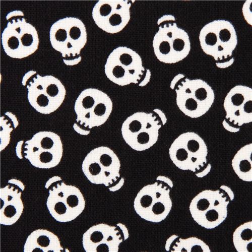black tissu de crateur with glow in the dark skulls 1