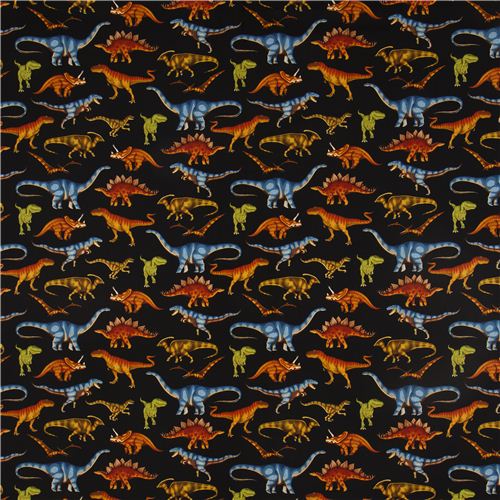 black dinosaur fabric for boys by Timeless Treasures 2