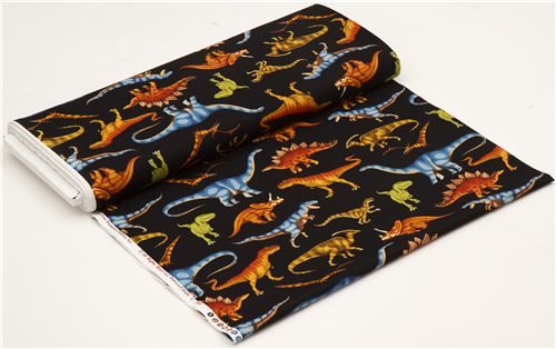 black dinosaur fabric for boys by Timeless Treasures 3