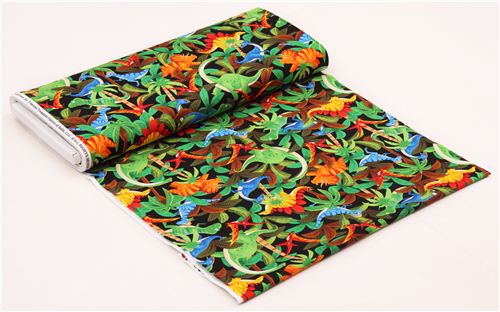 black dinosaur jungle fabric Timeless Treasures from the USA Fabric by ...