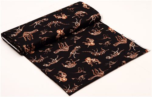 black dinosaur skeleton fabric Timeless Treasures USA 3