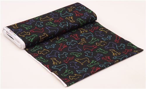 schwarzer Hund Neon Stoff 'Who's your Doggie' Blank Quilting USA 4