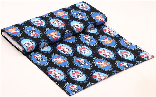 black dog portrait picture fabric by Timeless Treasures 4