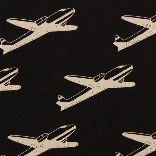 black echino airplane laminate fabric airplane Fabric