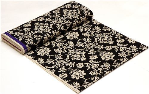 black echino canvas fabric Gothic leopard & ornament 3