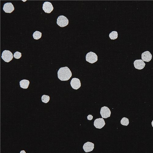 black echino canvas fabric with metallic silver dots Fabric by Echino  Fabrics - modeS4u