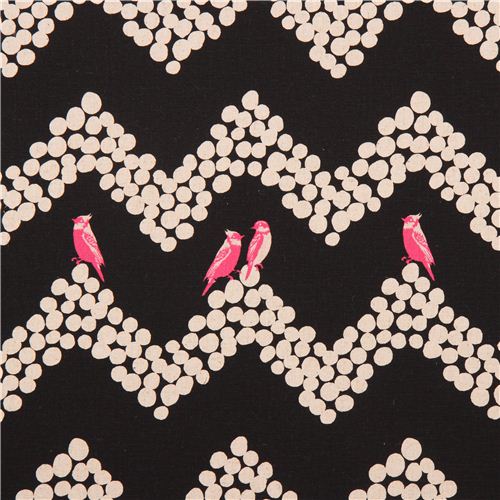 black echino parakeet canvas fabric bird parakeet Chevron pattern 2