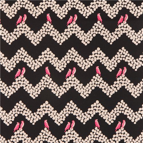 black echino parakeet canvas fabric bird parakeet Chevron pattern 3