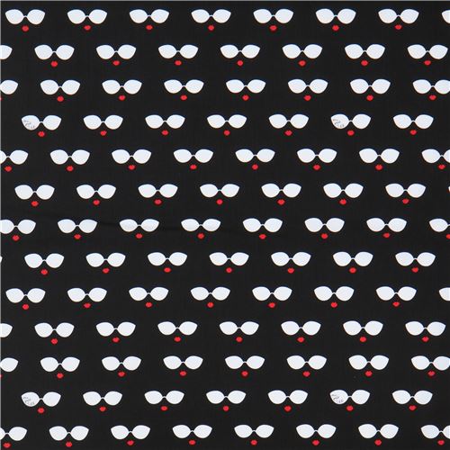 Black Fabric White Sungles Red Lips Ink Arrow Retro Black Fabric White Sungles Red Lips Ink Arrow 3