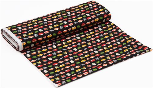 black fabric with colorful sushi food from Japan 3