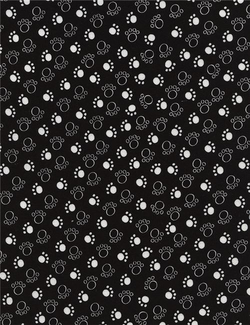 Black Fabric With Paw Print By Timeless Treasures Animal Black Fabric With Paw Print By Timeless Treasures 2