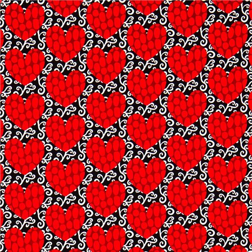 black fabric with red hearts par Robert Kaufman 2