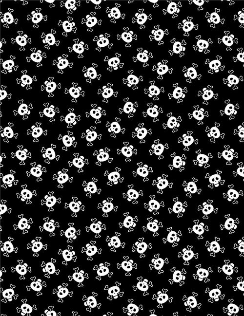 Remnant 41 cm - black fabric with skull and crossbones by Timeless Treasures  2
