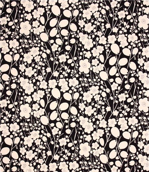 schwarzer Blumen Nobi Stoff Alexander Henry USA 2