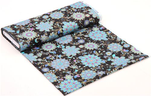 black flower fabric Timeless Treasures Dynasty 4