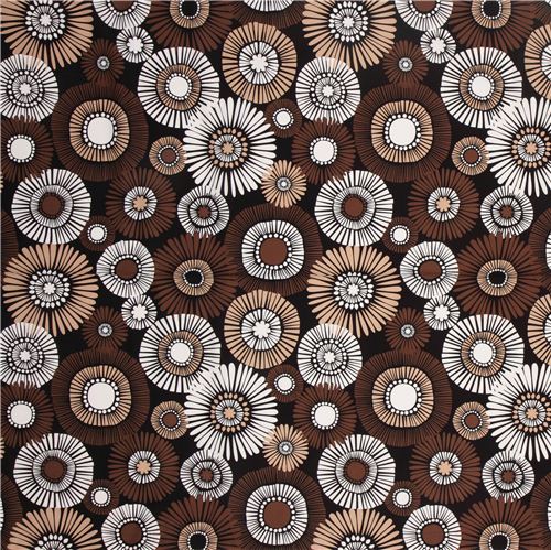 black flower fabric by Michael Miller brown 2
