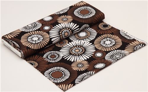 black flower fabric by Michael Miller brown 3