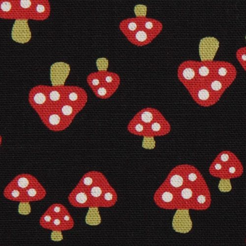 black fly agaric Kokka oxford fabric kawaii from Japan 1
