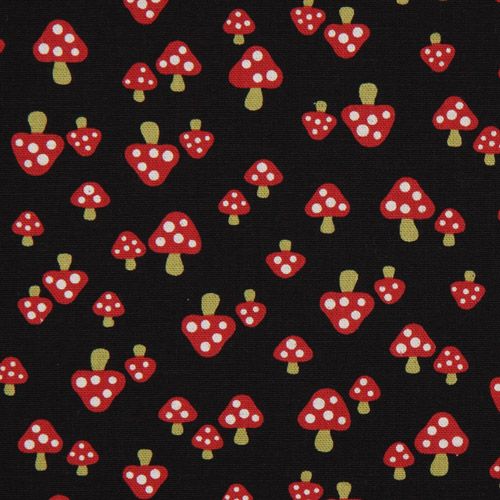 black fly agaric Kokka oxford fabric kawaii from Japan 2