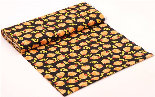 black frankfurter hot dog roll fabric Timeless Treasures USA 4