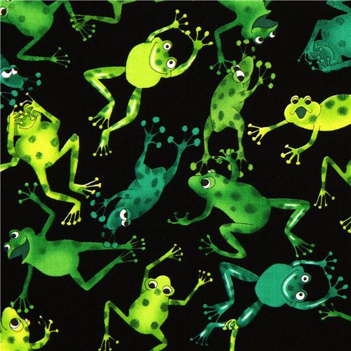 schwarzer Frosch Designer Stoff aus den USA 1
