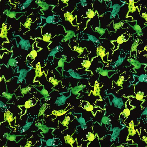 schwarzer Frosch Designer Stoff aus den USA 2