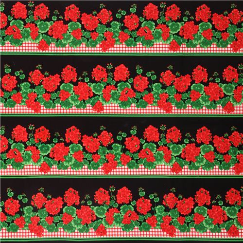black geranium in stripes fabric by Timeless Treasures USA 2