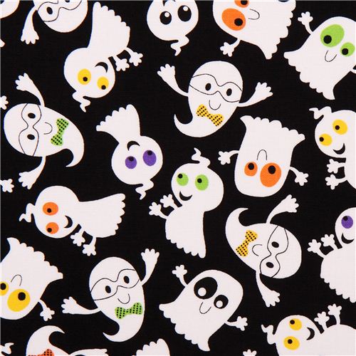 black ghost Halloween fabric Slime Time 2